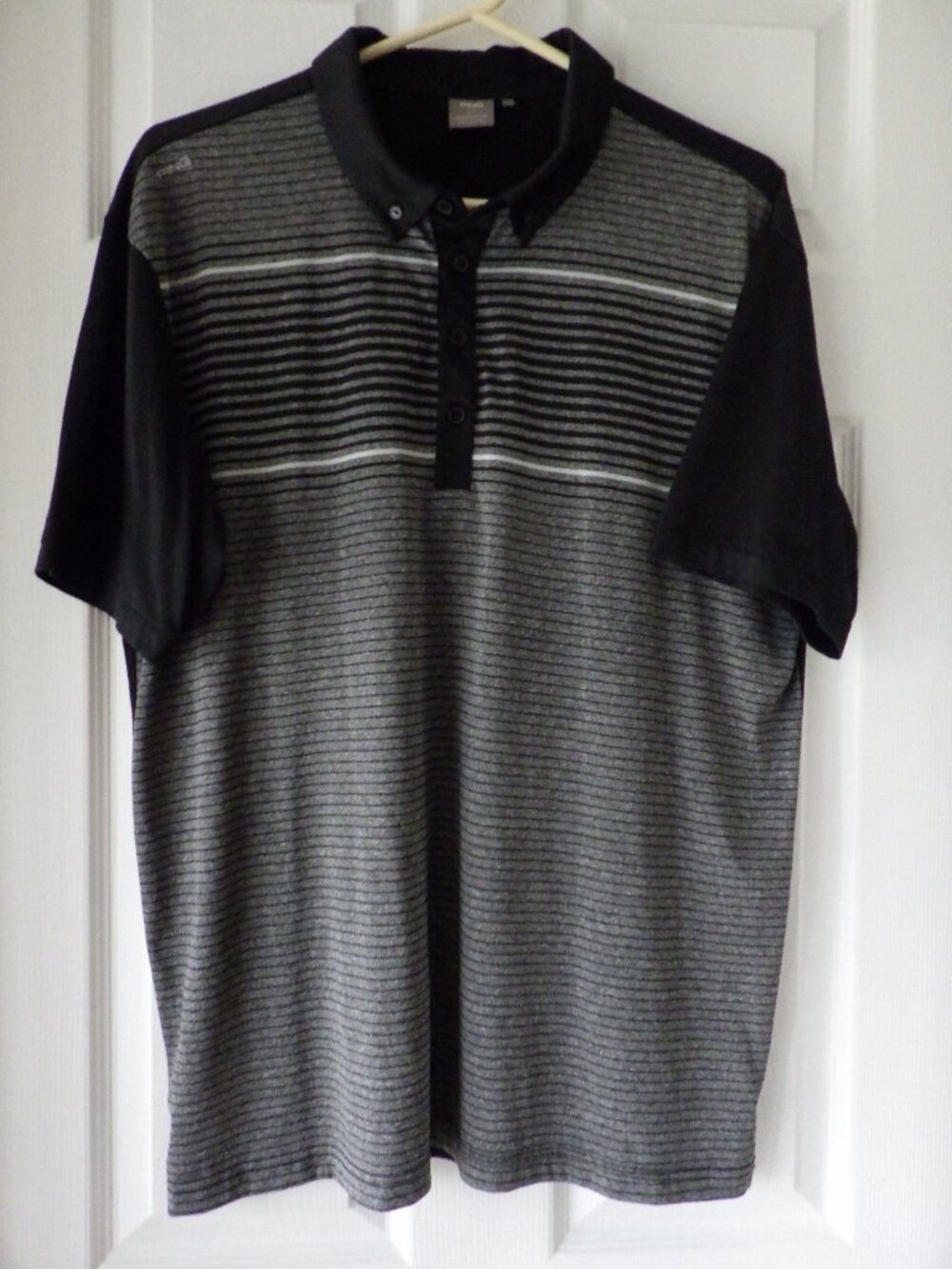 Ping Sensor Cool Polo Shirt Men's XL Black Striped Golf Performance Short Sleeve